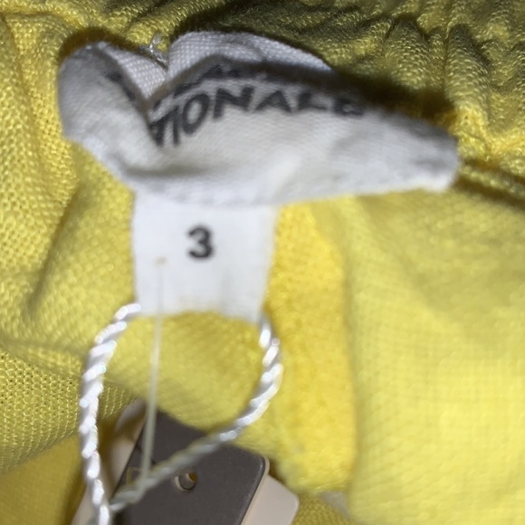 Anthro Place Nationale Yellow Linen Embroidered Shorts L